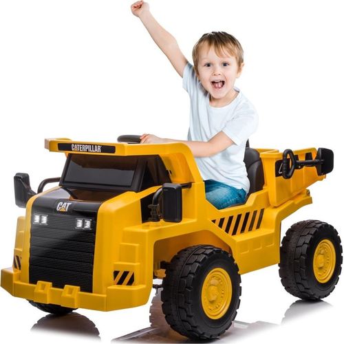 Rutscher Rutschauto Rutschfahrzeug kinderauto elektroauto mit Elektroantrieb für Kinder ab 3 Jahre CAT gelb