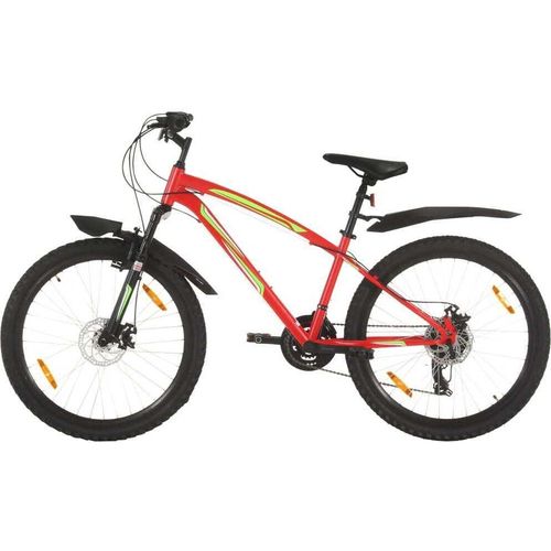 Mountainbike 21 Gang 26 Zoll Rad 36 cm Rot