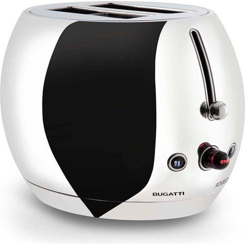 BUGATTI - Romeo, Multifunktions-Design-Toaster aus Edelstahl, 7 Röststufen, 4 Funktionen, ohne Zange, 870-1035 W, Edelstahlfarbe