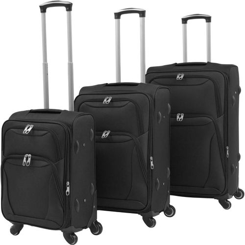 3-tlg. Weichgepäck Trolley-Set Schwarz