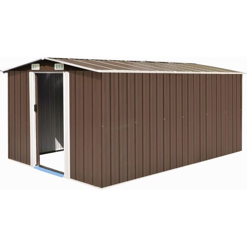 Gerätehaus 257x392x181 cm Metall Braun
