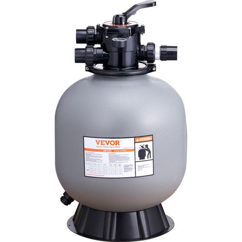 VEVOR Sandfilteranlage 55GPM Durchfluss Filteranlage 558,8mm Sandfilter 1-1/2Zoll Einlass-/Auslassdurchmesser Filterkessel HDPE Filterpumpe 7-Wege-Mehrwegeventil Sandfilterpumpe 506x506x855mm