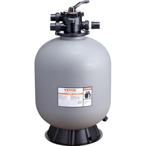 VEVOR Sandfilteranlage 65GPM Durchfluss Filteranlage 609,6mm Sandfilter 1-1/2Zoll Einlass-/Auslassdurchmesser Filterkessel HDPE Filterpumpe 7-Wege-Mehrwegeventil Sandfilterpumpe 600x600x1095mm