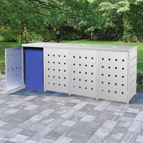 Mülltonnenbox für 4 Tonnen 240 L Edelstahl , Mülltonnenboxen Design 2024
