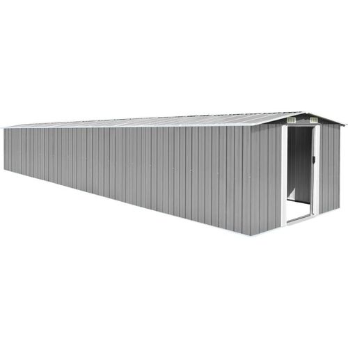 Gerätehaus Grau 257x779x181 cm Verzinkter Stahl