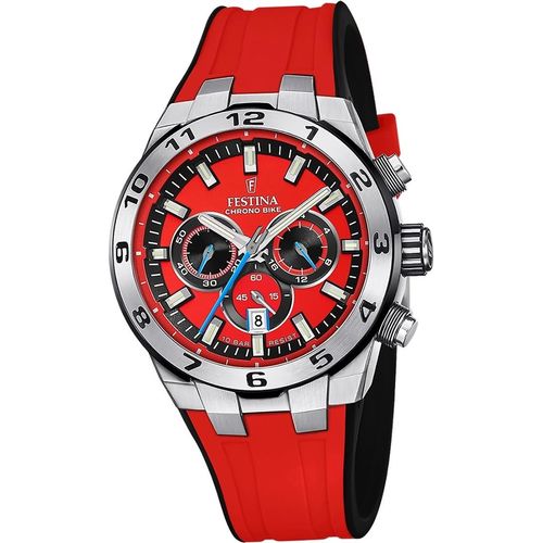 Festina Silikon Herren Uhr Armbanduhr rot schwarz Sport D2UF20671/5