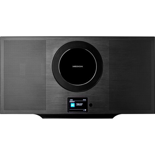 MEDION P66348 Internetradio mit CD-Player (WLAN, DAB+, Spotify Connect, UKW Radio, MP3, USB, Bluetooth, Farbdisplay, vertikale Kompaktanlage)