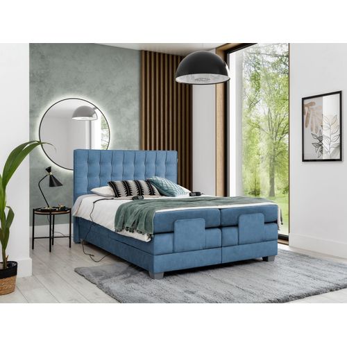 Blau Bett Schlafzimmer Doppelbett Einrichtung Polsterbett Modern JVmoebel