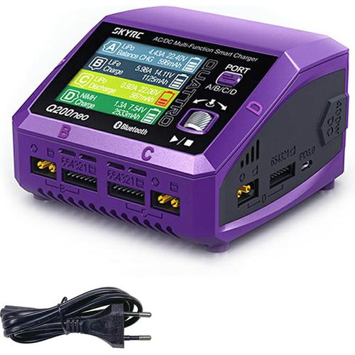 SkyRC Q200neo Lipo Akku Balance Ladegeraet Entlader AC200W DC400W 10A fuer 1-6S LiPo Li-ion Life LiHV 2-15s NiCd NiMH PB, EU-Stecker