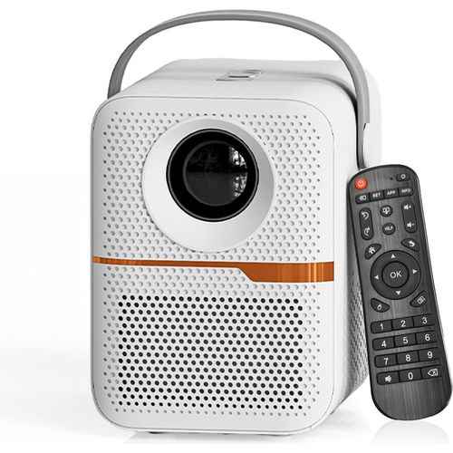 Projektor mit 4K-Dekodierung, WLAN, Android 10.0-System, unterstuetzt 150-Zoll-Display, gleiche Bildschirmtechnik, Filmprojektor, integrierter Dual-Lautsprecher mit Fernbedienung, unterstuetzt TV-Box, Computer-Flash-Disk fuer Heimkino-Media-Player-Unterhaltung
