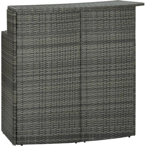 Garten-Bartisch Grau 120x55x110 cm Poly Rattan