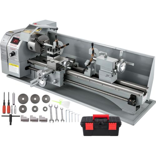 VEVOR Metalldrehmaschinen Mini Drehbank 220x750mm Drehmaschine Metall 750 W Mini Drechselbank für Metallbearbeitung Drehbank Metall präzise einfach zu bedienen