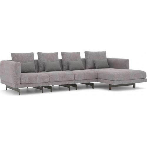 Wohnzimmer Grau Ecksofa Garnitur Polstersofa Möbel JVmoebel