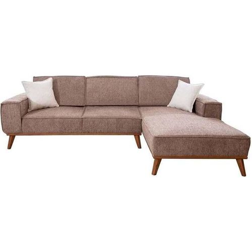 Braun Ecksofa Wohnzimmer Polstersofa Designer Textil Luxus Couch JVmoebel