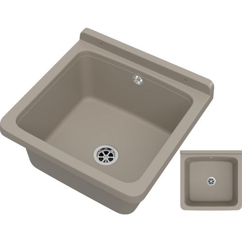Granitan | Spüle ORTA - Beige - Chemikalienbeständig - Ideal für Werkstätten und Garagen