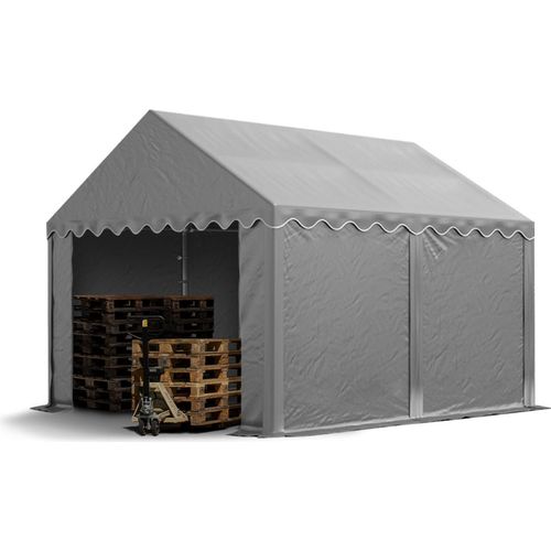 Lagerzelt 3x4 m Unterstand Weidezelt Garagenzelt PVC Plane 700 N wasserdicht in grau