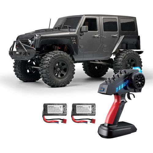 Ferngesteuertes Auto, Massstab 1:10, wiederaufladbarer ferngesteuerter Crawler fuer Kinder und Erwachsene, 2,4?G 4WD, ferngesteuertes Autospielzeug mit steuerbaren Lichtern, 2 Batterien