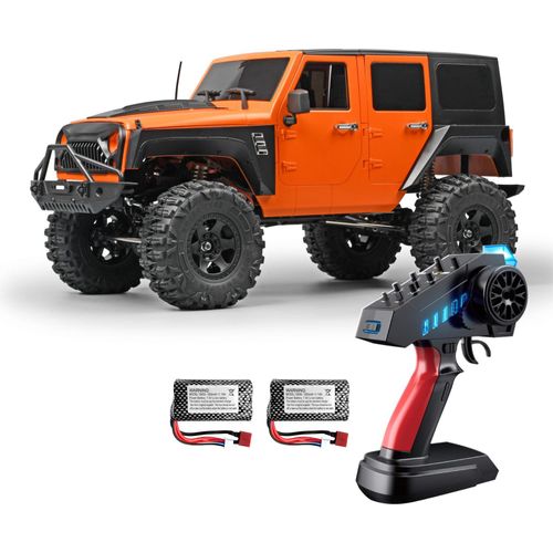 Ferngesteuertes Auto, wiederaufladbarer ferngesteuerter Crawler im Massstab 1:10 fuer Kinder und Erwachsene, 2,4?G 4WD ferngesteuertes Autospielzeug mit steuerbaren Lichtern