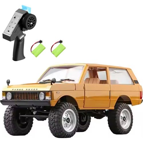 Ferngesteuertes Auto, Massstab 1:12, ferngesteuerter Crawler fuer Kinder und Erwachsene, 2,4 GHz 4WD, wiederaufladbares ferngesteuertes Autospielzeug mit steuerbaren Scheinwerfern, 2 Batterien