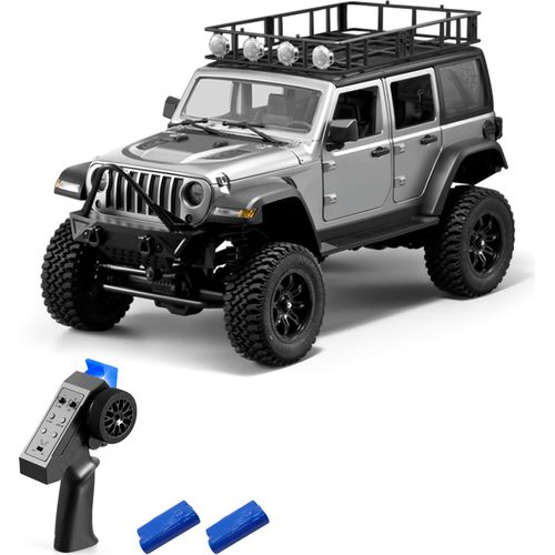 Ferngesteuertes Auto, Massstab 1:12, Allradantrieb, 2,4 G ferngesteuerter Raupen-Gelaendewagen mit Lichtern fuer Kinder und Erwachsene, mit 2 Batterien