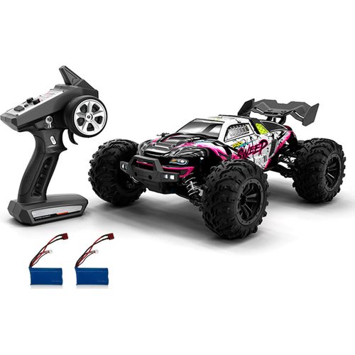 RC Auto 2,4 GHz 70 km/h High Speed 1/16 Offroad RC Trucks Brushless Motor LED-Licht 4WD Fahrzeugrennen Kletterauto Geschenke fuer Kinder Erwachsene 2 Batterien