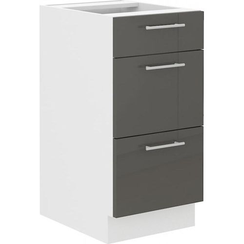 Küchenschrank mit Schubladen LAJLA – Breite 40 cm, grau / weiß