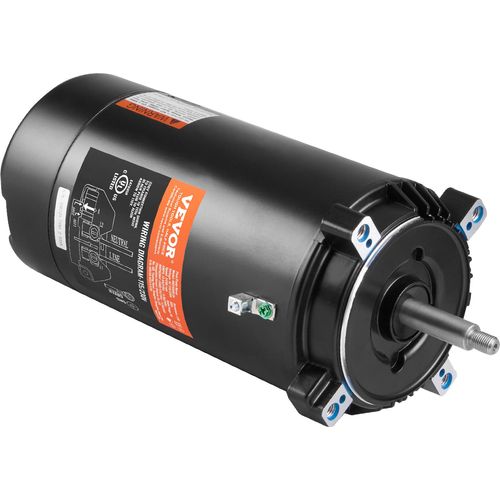 VEVOR 1,5 PS Poolpumpenmotor, 56J Rahmen, 115V(13,6 Ampere)/230V(6,8 Ampere) 3450 U/min, 60Hz, 1.3 Betriebsfaktor, 90F/250V Kondensator, CCW Rotation Rundflansch Ersatzmotor