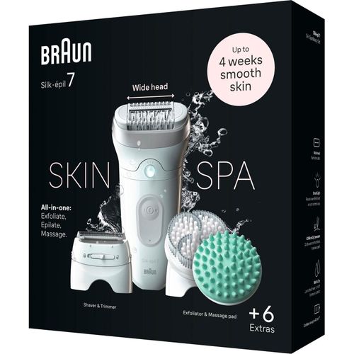 Braun | Epilierer | Silk-épil SE7-081 | Betriebsdauer (max.) 40 min | Anzahl Leistungsstufen 1 | Nass & Trocken | Weiß