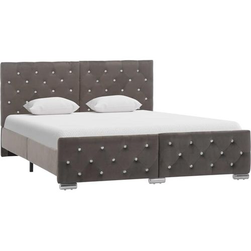 Bettgestell Grau Samt 140x200 cm