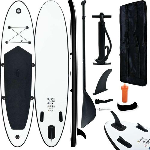 Aufblasbares Stand Up Paddle Board Set Schwarz und Weiß , Surfbretter Design 2024