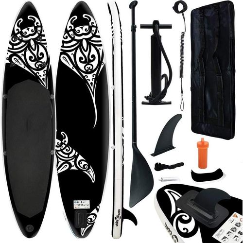 Aufblasbares Stand Up Paddle Board Set 305x76x15 cm Schwarz , Surfbretter Design 2024