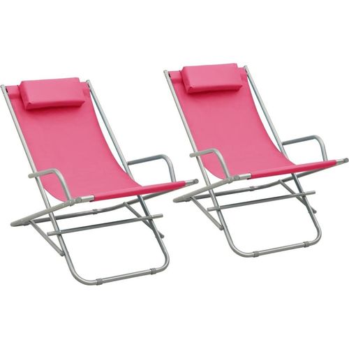 Schaukelstühle 2 Stk. Stahl Rosa