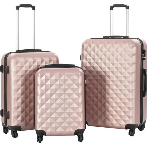 Hartschalen-Trolley-Set 3 Stk. Roségold ABS