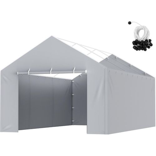 VEVOR Carport-Garagenzelt Seitenwand 610 x 364 cm, Garagenzelt-Unterstandplane, strapazierfähig, wasserdicht und UV-geschützt, grau (Oberteil und Rahmen nicht im Lieferumfang enthalten)