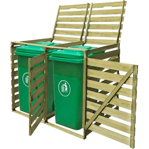 Mülltonnenbox für 2 Tonnen 240 L Imprägniertes Holz