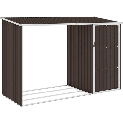 Garten Brennholzlager Braun 245x98x159 cm Verzinkter Stahl