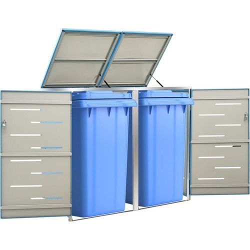 Mülltonnenbox für 2 Tonnen 138x77,5x112,5 cm Edelstahl