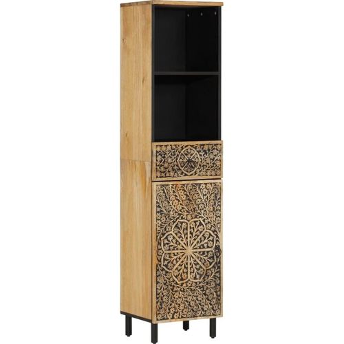 Badschrank 38x33x160 cm Massivholz Mango 358234