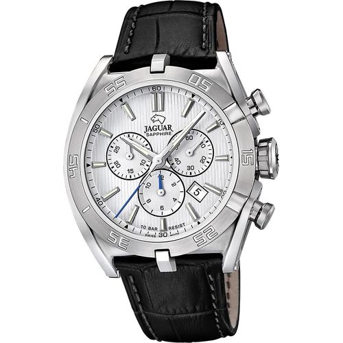 Jaguar Leder Herren Uhr Chronograph Elegant Luxus schwarz Executive D2UJ857/A