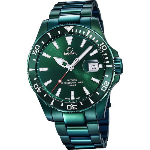 Jaguar Edelstahl Herren Uhr Analog Elegant grün Pro Diver D2UJ988/1