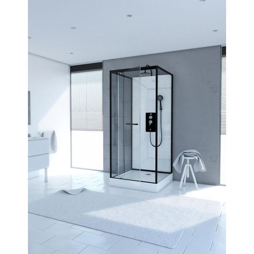 Dusche Komplett MARWELL Duschkabine Fertigdusche City 90x90 x 230 cm – komplett-Set inkl. Duschwanne und Armatur - Dusche komplett mit Fronteinstieg