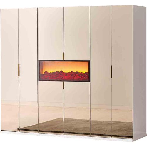 Beiger Schlafzimmer Kleiderschrank Designer Garderobe Edle Holzschränke