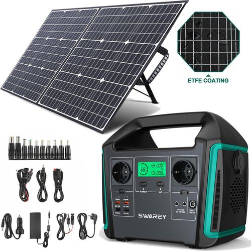 POWERBANK 1000W 201600mAh SOLAR GENERATOR QC3.0 TYPE-C PD65W mit 100W SOLARPANEL