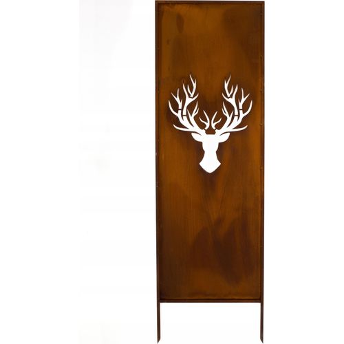 Sichtschutz Metall - 160 cm x 50 cm - Edelrost - Rostoptik Sichtschutz für Garten - Sichtschutzelement - Sichtschutzwand - Gartendekoration Zaun Rost