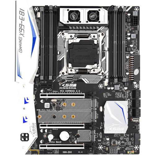 Jingsha X99-E8I Gaming-Motherboard mit 8 DDR4-Speichersteckplaetzen 6 SATA3.0-Ports Unterstuetzt Intel Xeon E5 LGA2011-3 V3 / V4-CPU