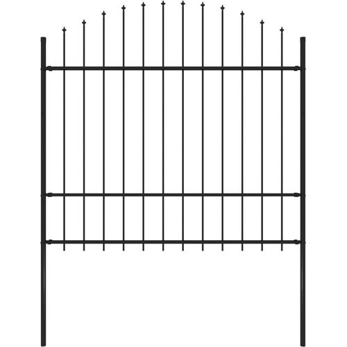 Gartenzaun mit Speerspitzen Stahl (1,5 - 1,75) x 1,7 m Schwarz