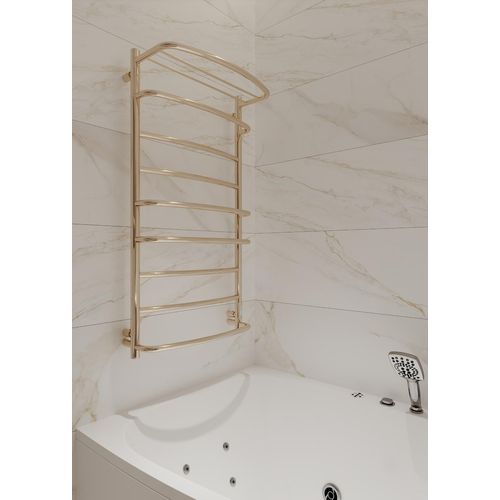 ELNA Badheizkörper Elektrisch Heizkörper Handtuchheizkörper Gold PVD Edelstahl 168W 101x53 cm mit Thermostat