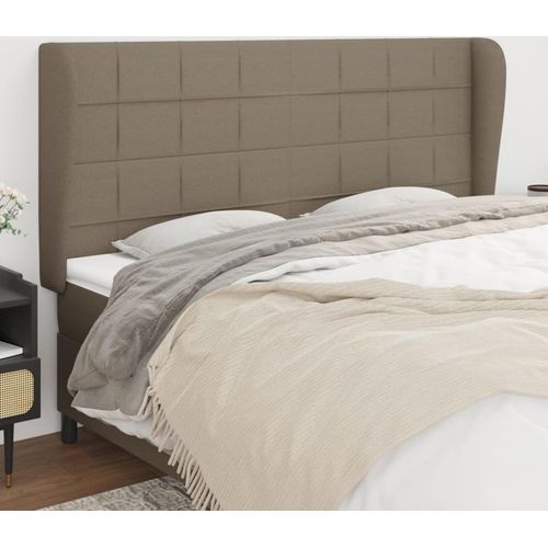 vidaXL Kopfteil mit Ohren Taupe 183x23x118/128 cm Stoff