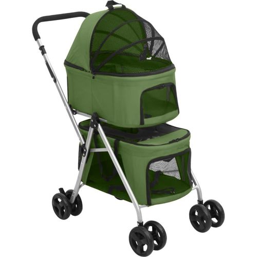 Hundewagen für 2 Hunde Faltbar Grün 83x48x97 cm Oxford-Gewebe , Fahrradanhänger Design 2024