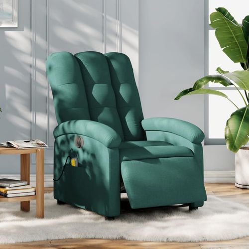 Massagesessel Elektrisch Dunkelgrün Stoff , Klassische Sessel 2024 Neu